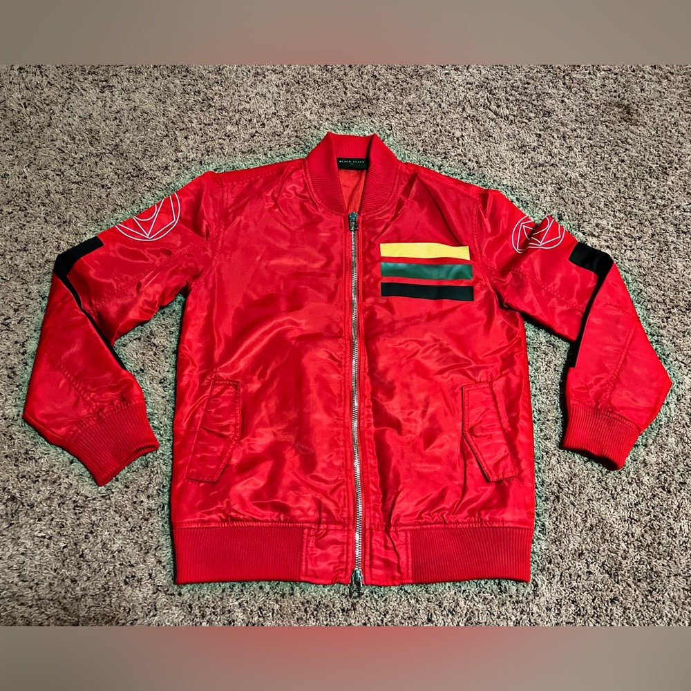 Black Scale Nylon Bomber Jacket